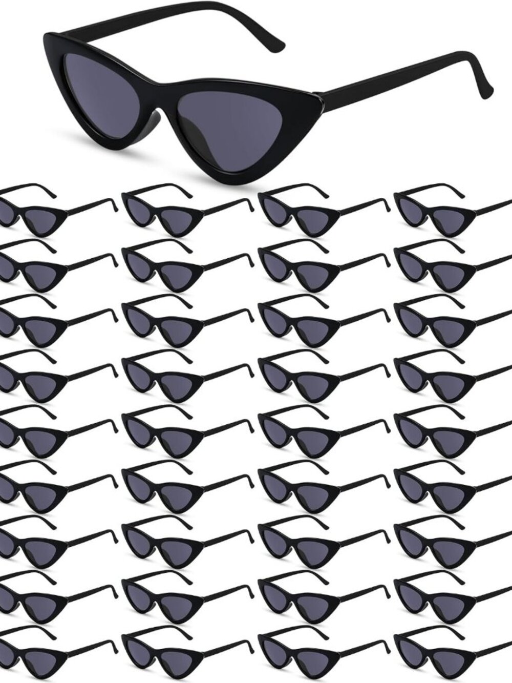 50 Pairs Retro Cat Eye Sunglasses for Women - Vintage 90s Trendy Goggles, Party